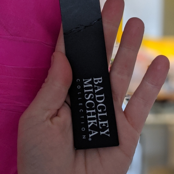 Badgley Mischka Hot Pink Maxi Dress - Picture 3 of 5